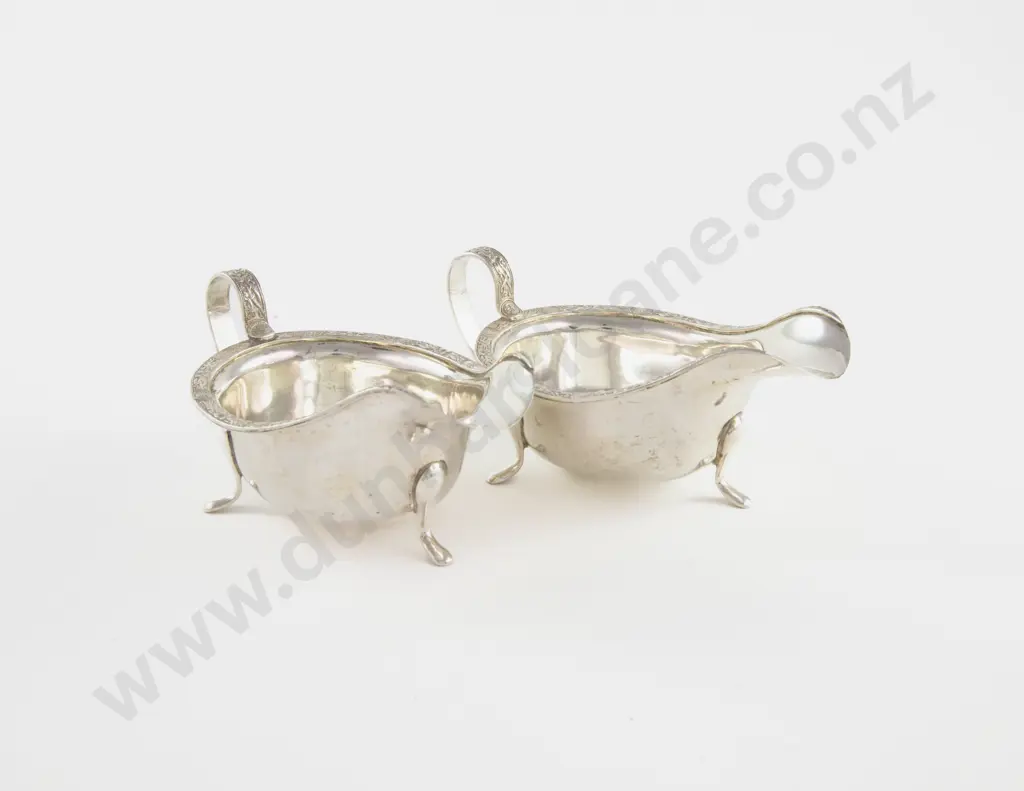 Pair Geo VI S/S Gravy Boats Image 1++