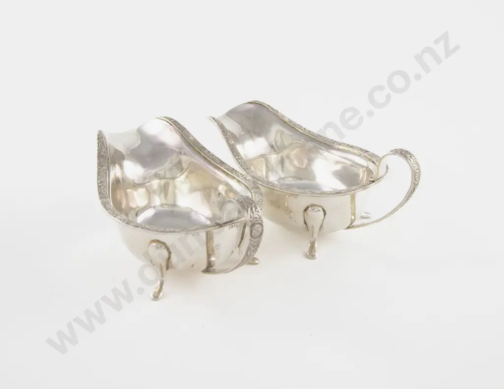Pair Geo VI S/S Gravy Boats Image 1++