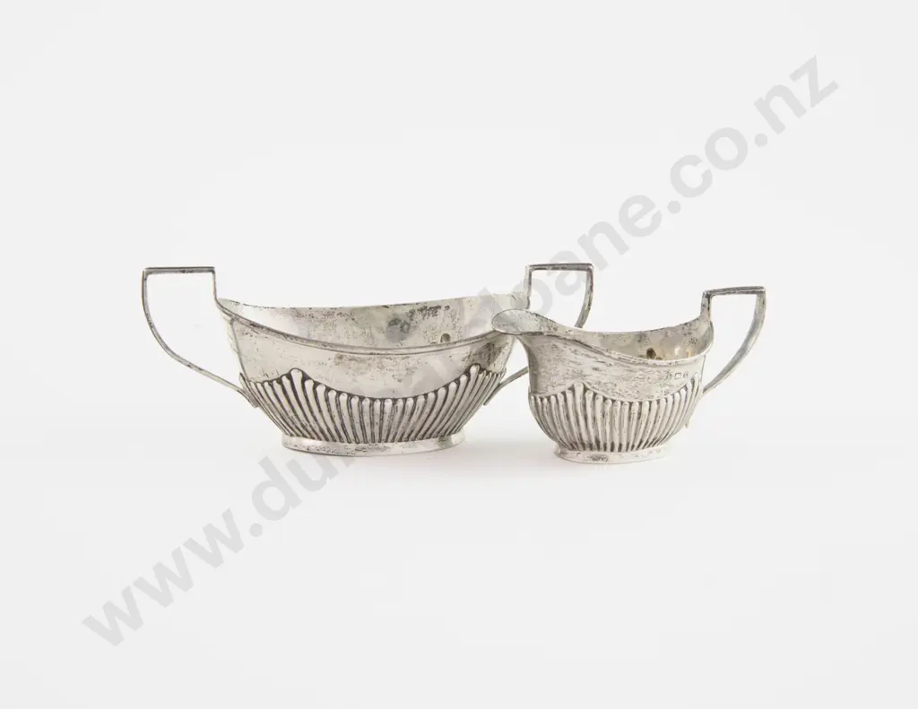 Edw VII S/S Sugar Bowl & Cream Jug Image 1++