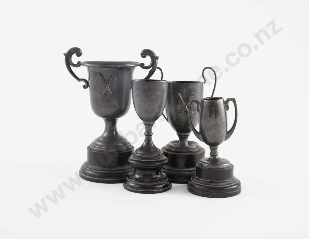 4 Small Vintage S/S Prize Cups Image 1++