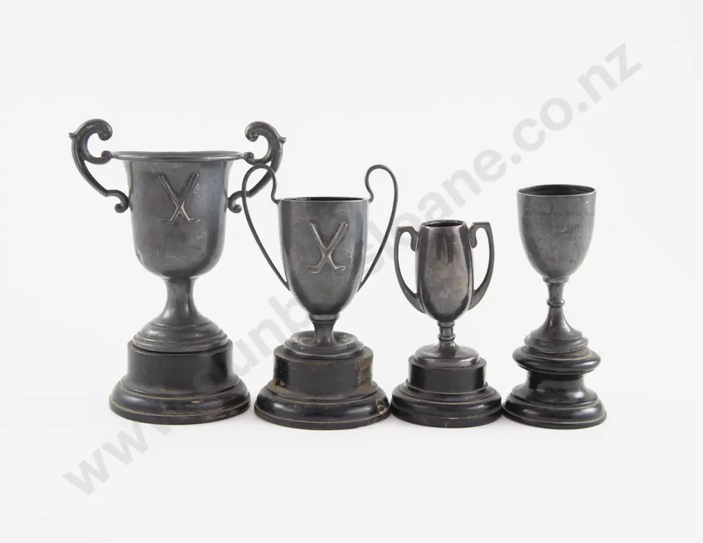 4 Small Vintage S/S Prize Cups Image 1++