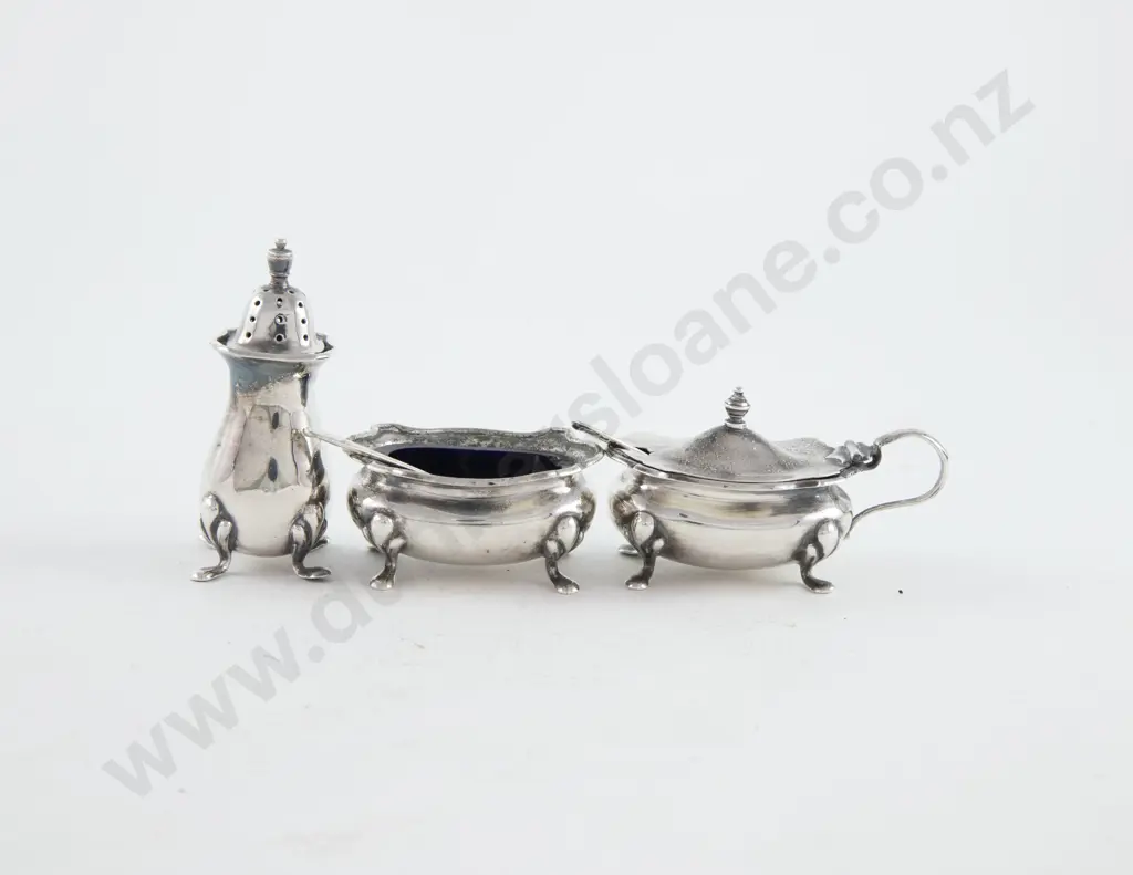 Geo V S/S 5 Piece Cruet Set Image 1++
