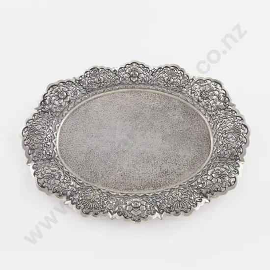 Asian .800  Oval Silver Tray