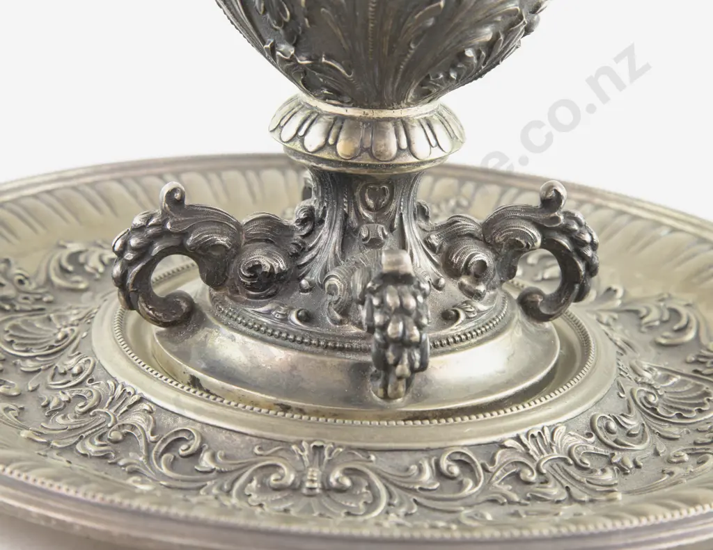 A Large & Impressive Italian S/S Wine Ewer & Stand by G Del Bono Florence Image 1++