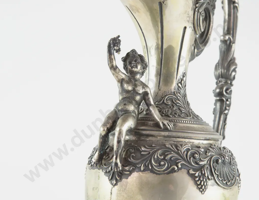 A Large & Impressive Italian S/S Wine Ewer & Stand by G Del Bono Florence Image 1++