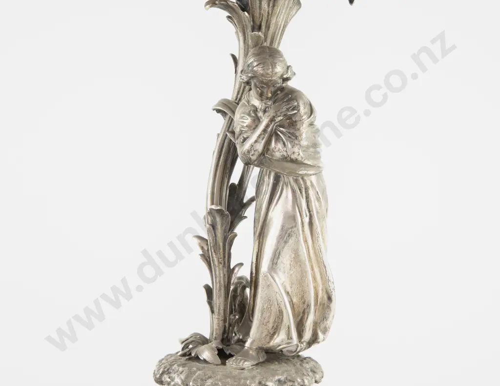 A Fine Quality Vict S/S Figural Candlestick By The Barnard Family Image 1++