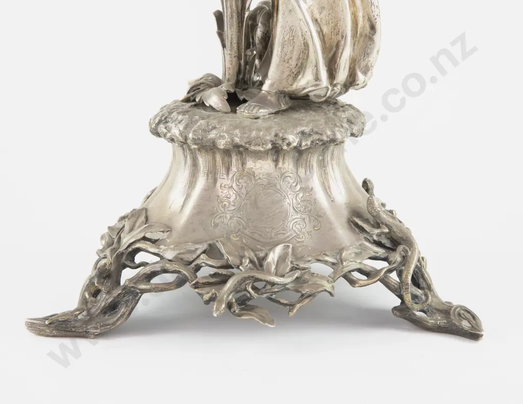 A Fine Quality Vict S/S Figural Candlestick By The Barnard Family Image 1++