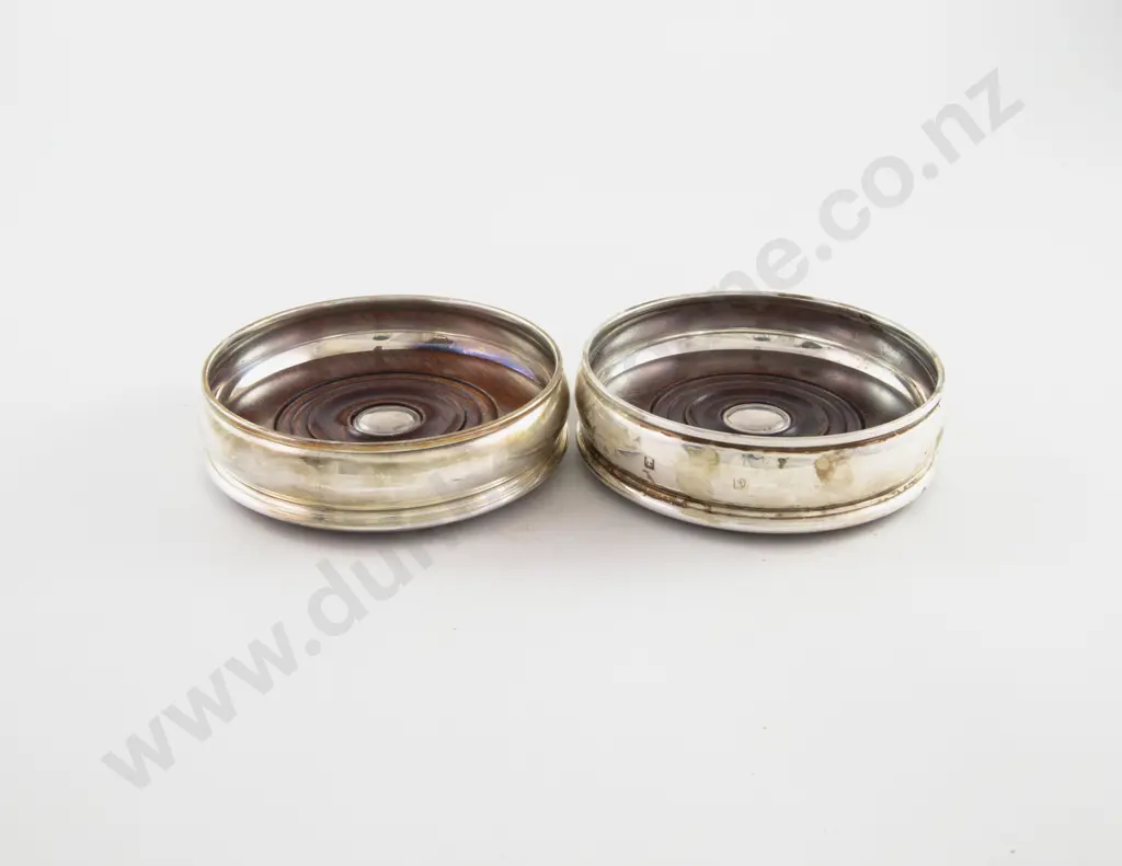 Boxed Pair Of S/S Wine Coasters Image 1++