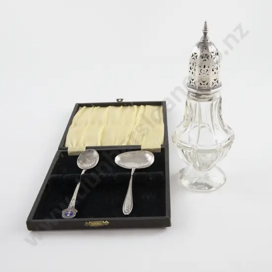 Geo V S/S Topped Cut Glass Sugar Caster