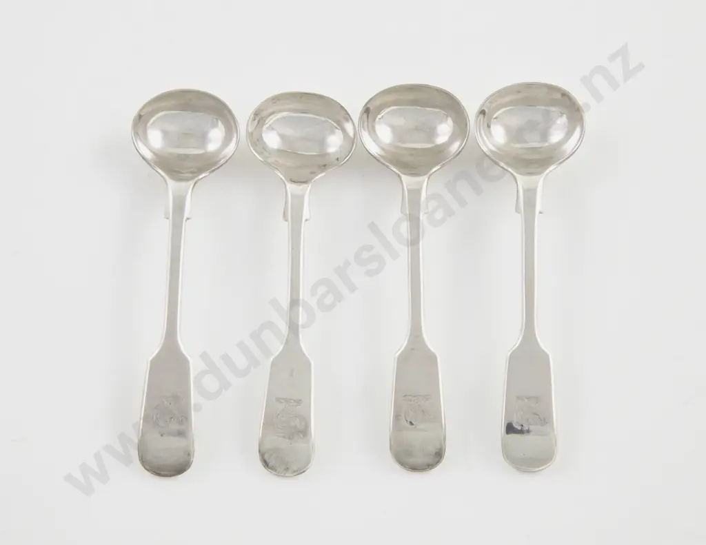 Set Of 4 Edw VII S/S Salt Spoons Image 1++