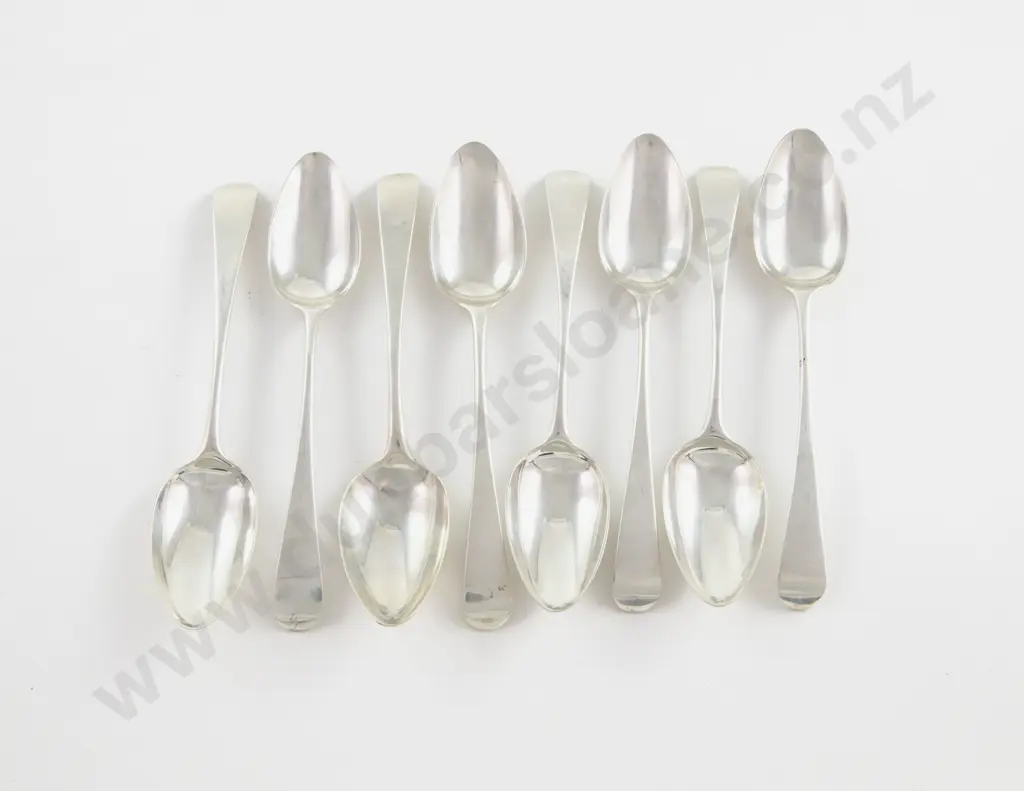 Set Of 8 Geo III S/S Dessert Spoons Image 1++