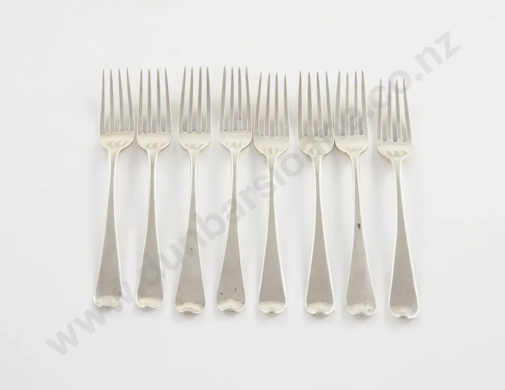 Set Of 8 Geo III S/S Dessert Forks by Solomon Hougham Image 1++