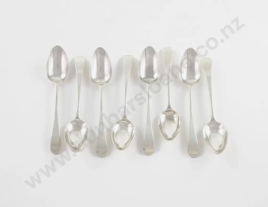 Set Of 8 Geo III S/S Teaspoons by Solomon Hougham Image 1++