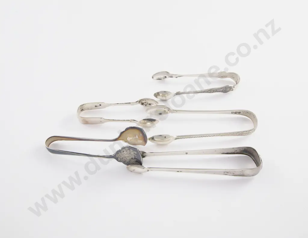 5 Pairs Of Antique S/S Sugar Tongs Image 1++