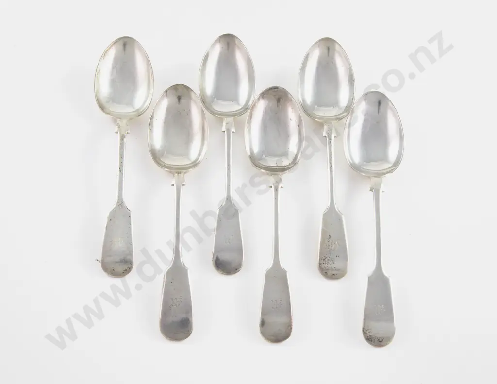 Set Of 6 Geo V S/S Dessert Spoons Image 1++