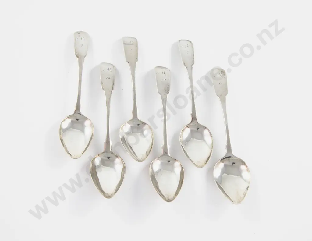 Set Of 6 Geo III Scottish S/S Teaspoons Image 1++