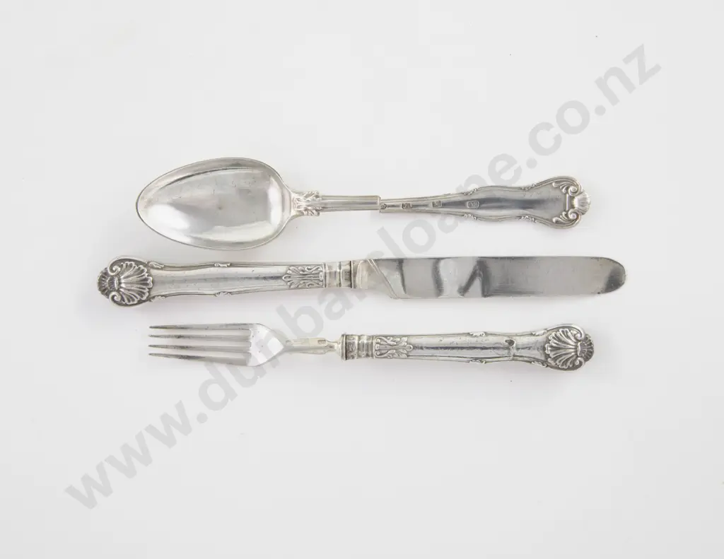 Wm IV Red Morocco Cased 3 Piece Christening Set Image 1++