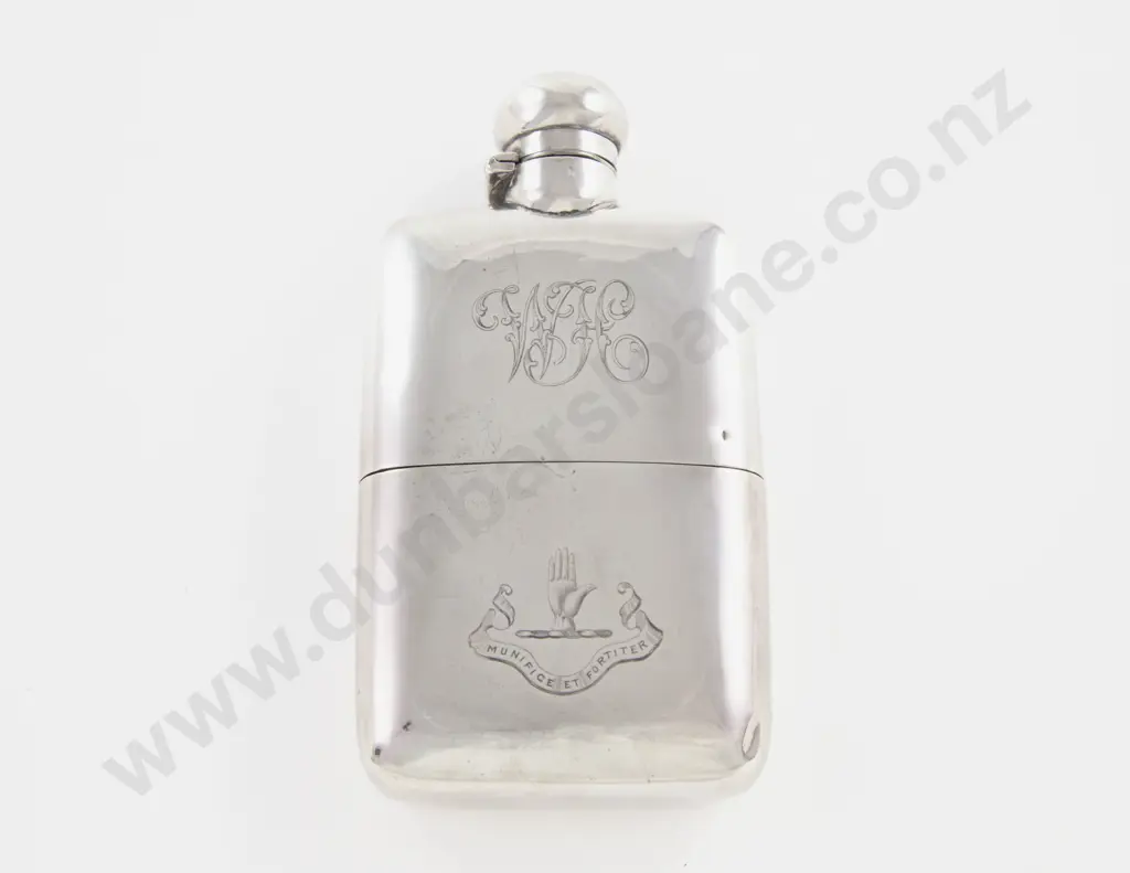 Late Vict S/S Hip Flask Image 1++