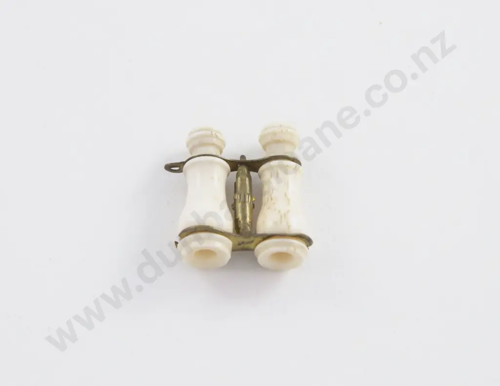 Late Vict Miniature Bone & Brass Mounted "Stanhope" Binoculars Image 1++