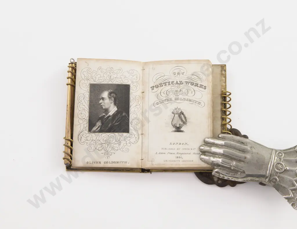 An Attractive C19th Gilt Metal & MOP Bound Miniature Book Image 1++