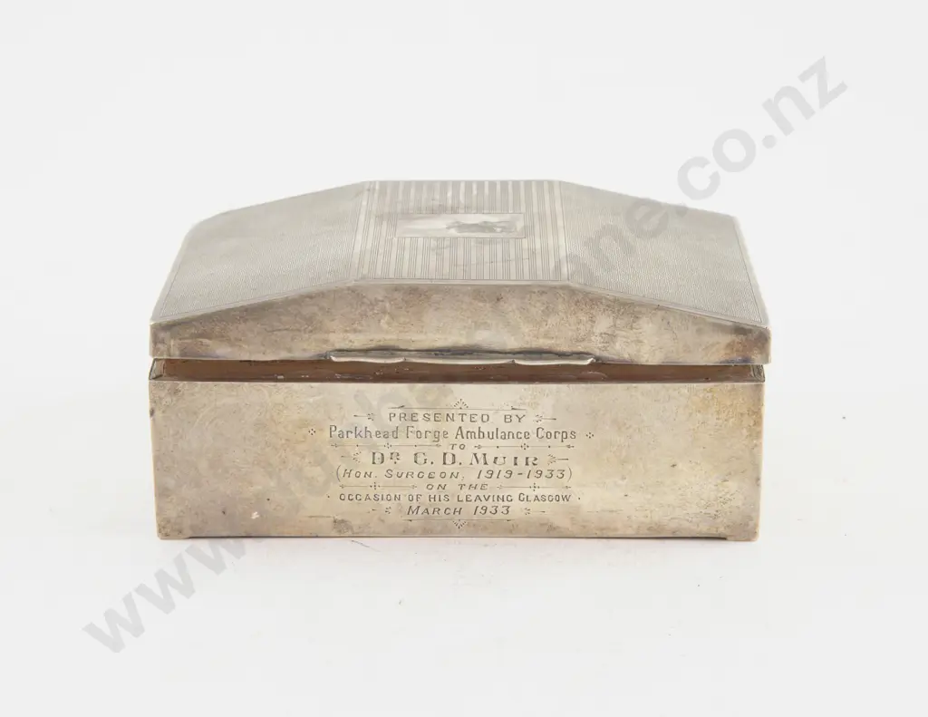 Art Deco S/S Cigarette Box Image 1++