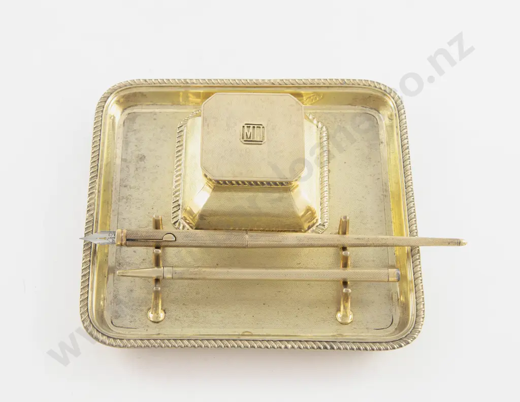 Geo V S/S Gilt Desk Stand By Asprey & Co Ltd Image 1++