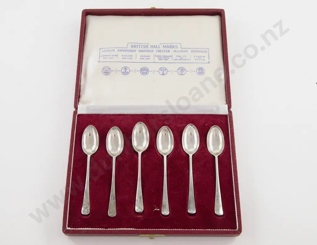 Cased Set Of 6 QEII S/S "British Hall Marks" Coffee Spoons Image 1++
