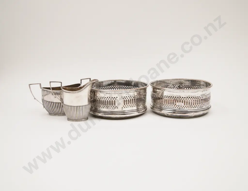 Pair Of S/Plate Wine Coasters Image 1++