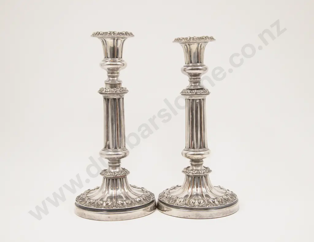 Pair Of Late Vict S/Plate Telescopic Table Candlesticks Image 1++