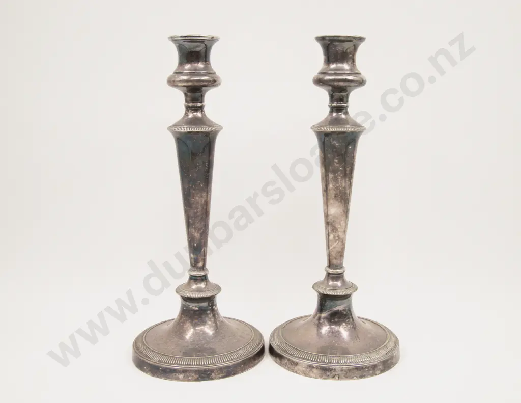 Pair Of Mappin & Webb S/Plate Table Candlesticks Image 1++