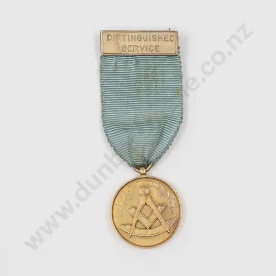 Original Cased 9ct Medallion Lodge St Johns No141 for Distinguished Service 1951