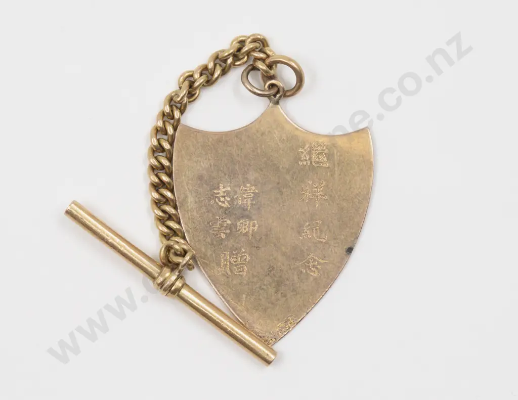 Chinese Calligraphy 15ct Medallion on Chain Image 1++