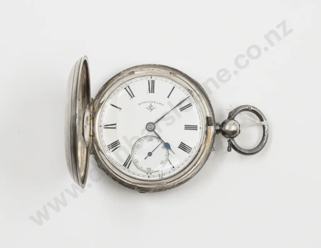 Rotherhams S/S Hunter Cased Key Wind Pocket Watch Image 1++