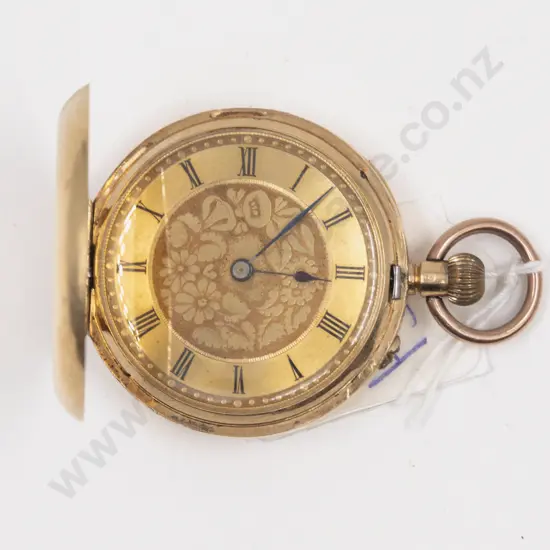 18ct Hunter Cased Lever Wind Pocket Watch