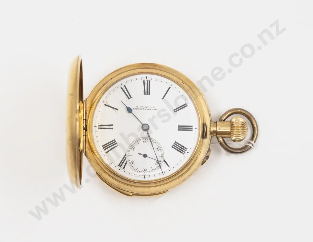 18ct Hunter Cased Lever Wind Pocket Watch Image 1++