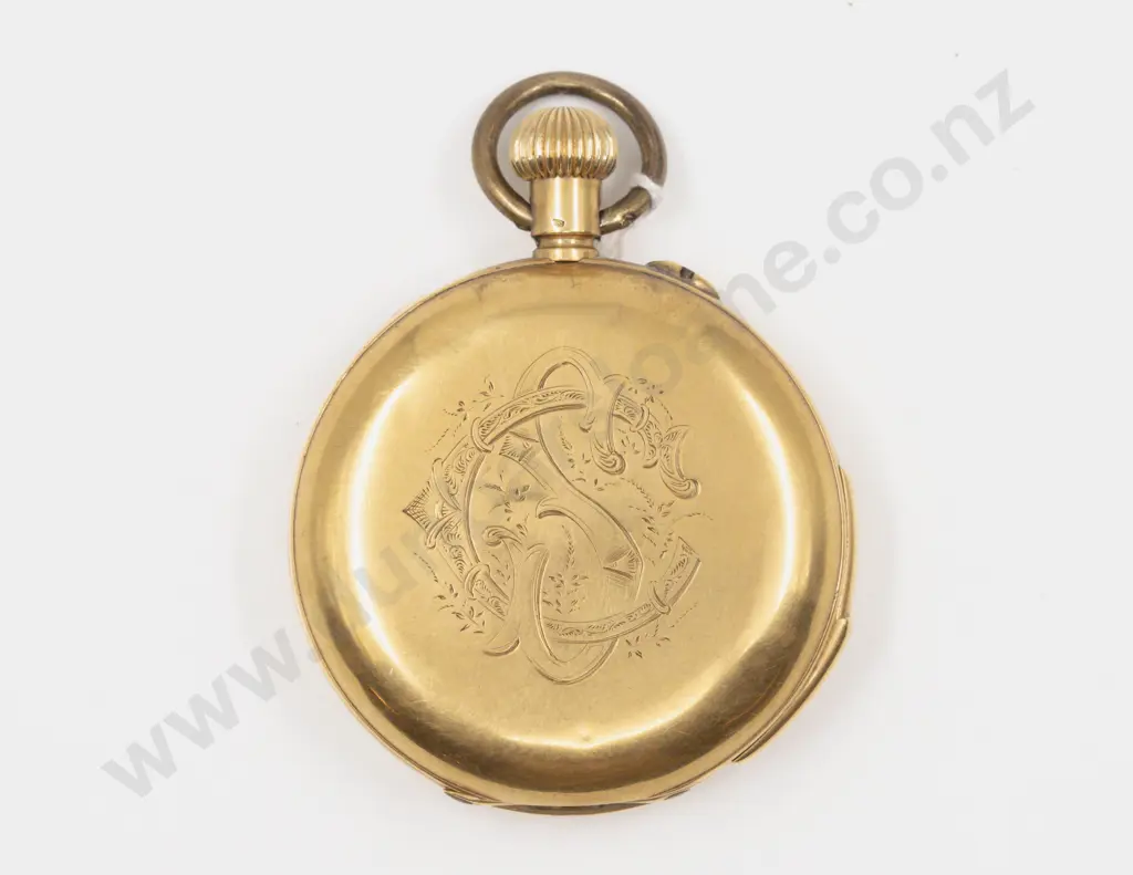 18ct Hunter Cased Lever Wind Pocket Watch Image 1++