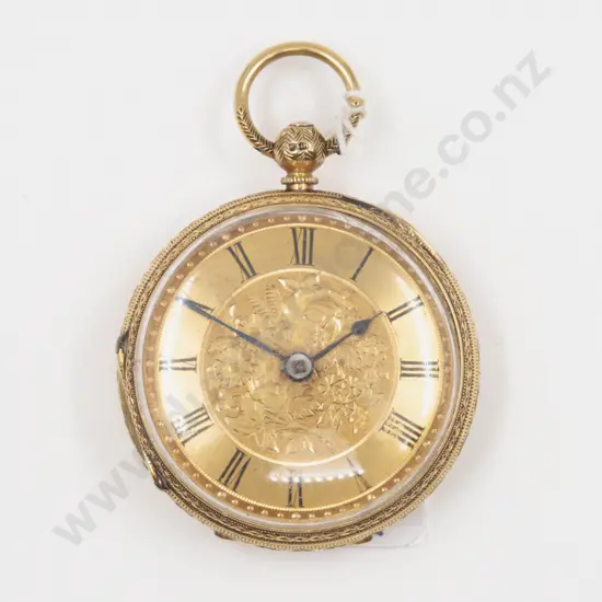 18ct Open Face Lever Wind Pocket Watch
