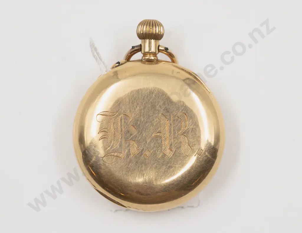 18ct Open Face Lever Wind Small Pocket Watch Image 1++