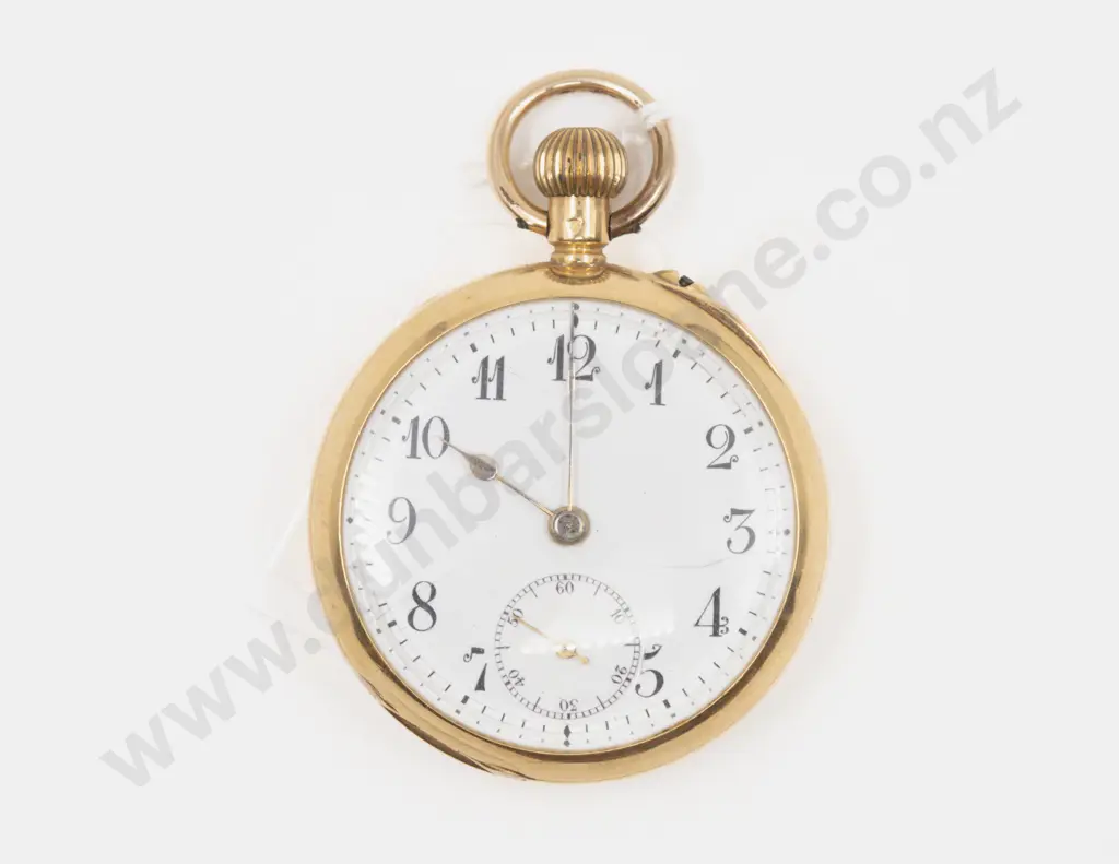 18ct Open Face Lever Wind Small Pocket Watch Image 1++