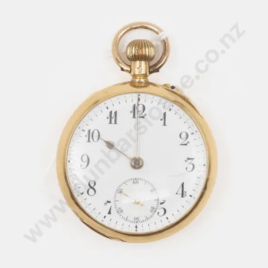 18ct Open Face Lever Wind Small Pocket Watch