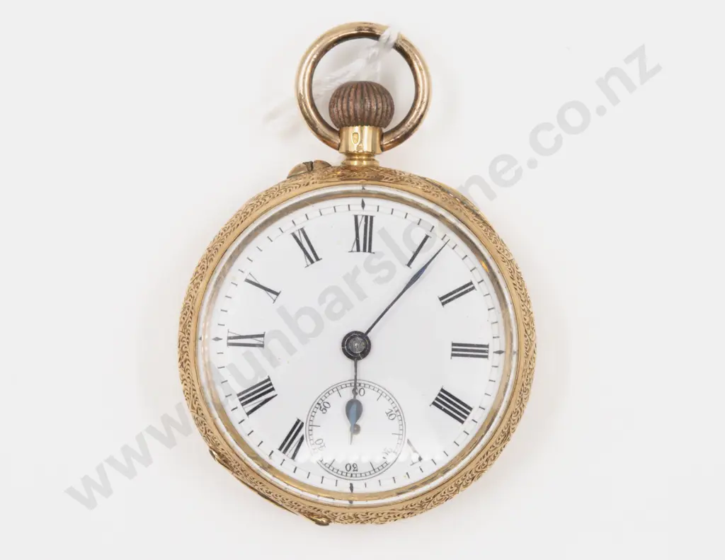 18ct Open Face Lever Wind Pocket Watch Image 1++