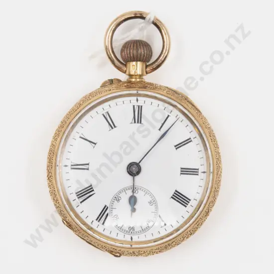 18ct Open Face Lever Wind Pocket Watch
