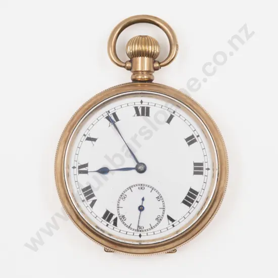 Dennison Case Gold Plated Open Faced Lever Wind Pocket Watch