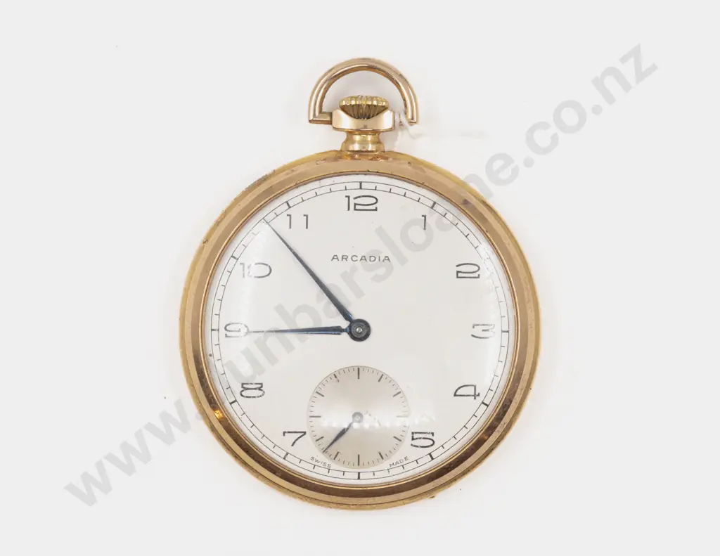 Gold Plated Open Face Lever Wind Pocket Watch Image 1++
