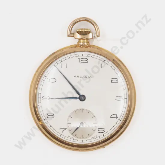 Gold Plated Open Face Lever Wind Pocket Watch