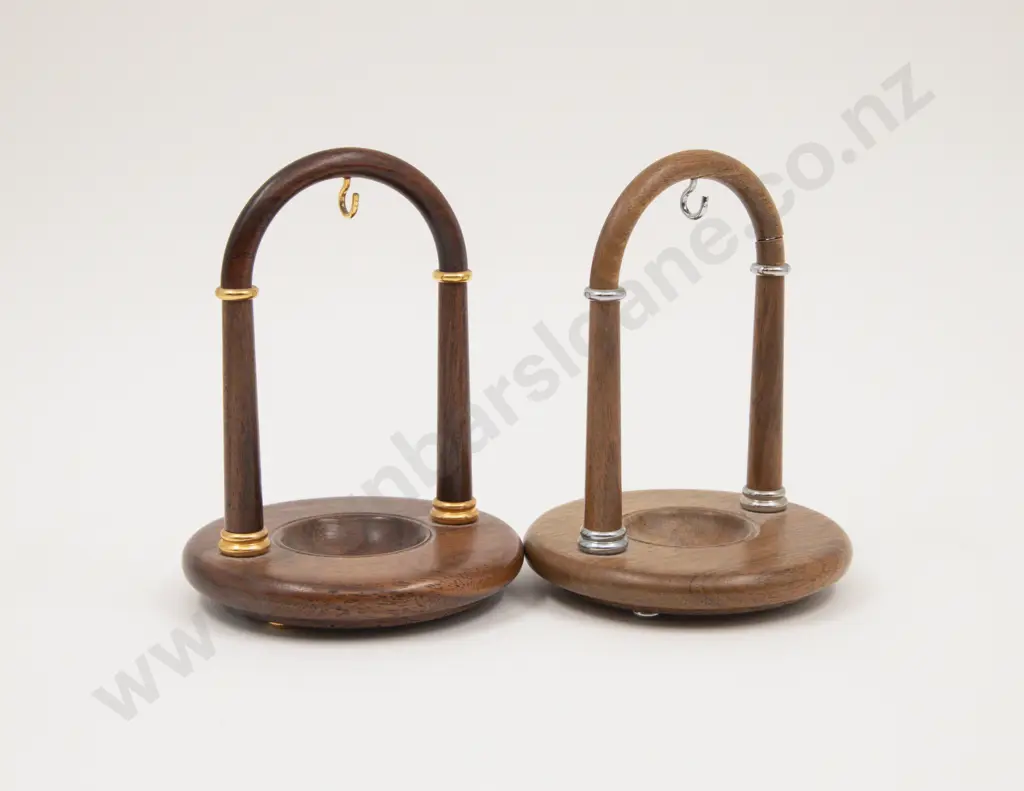 British Rosewood and English Walnut Pocket Watch Stands Image 1++