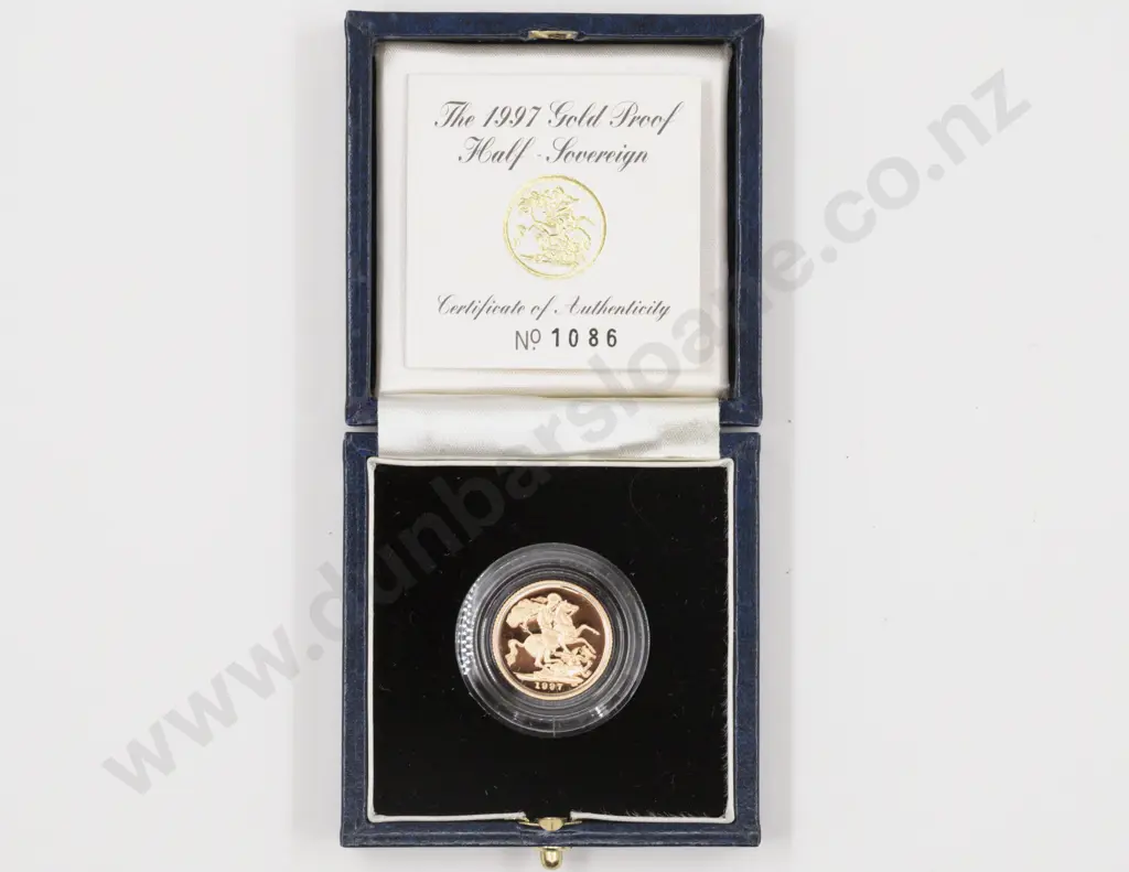 EIIR 1997 Proof Gold Half Sovereign Royal Mint #1086 Image 1++