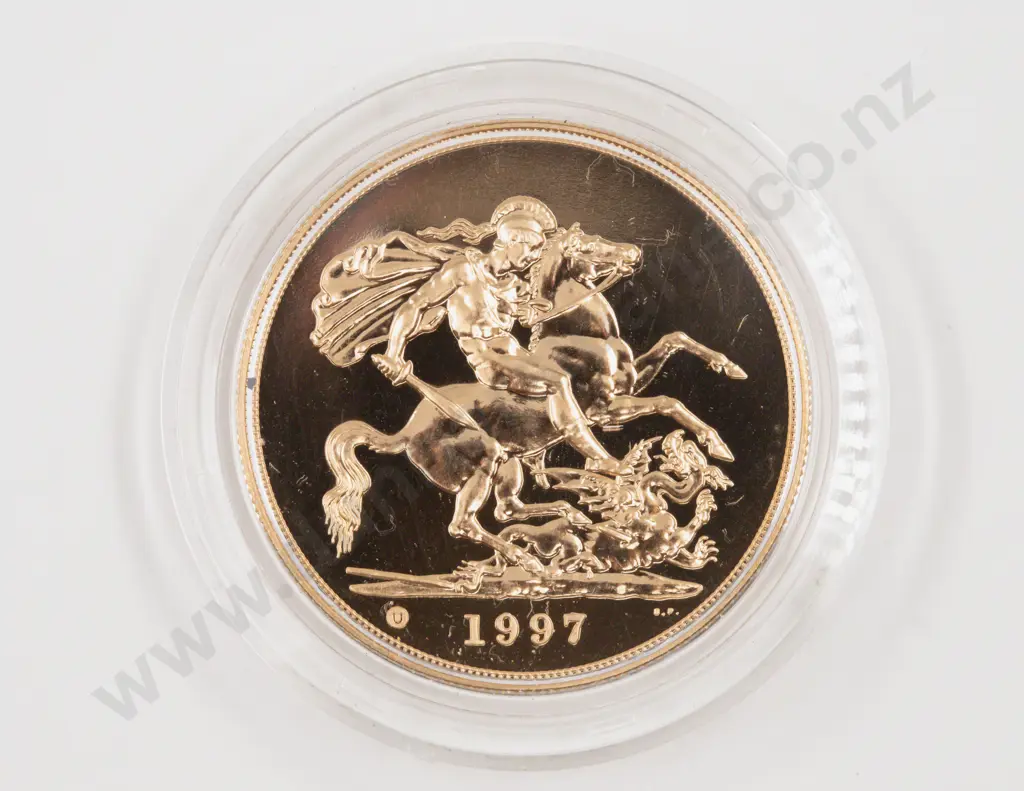 EIIR 1997 Five Pounds Brilliant Unc Gold Coin Royal Mint #0505 Image 1++