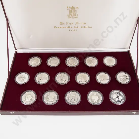 Cased 1981 Royal Mint The Royal Marriage Commemorative Sixteen Silver Proof Coins