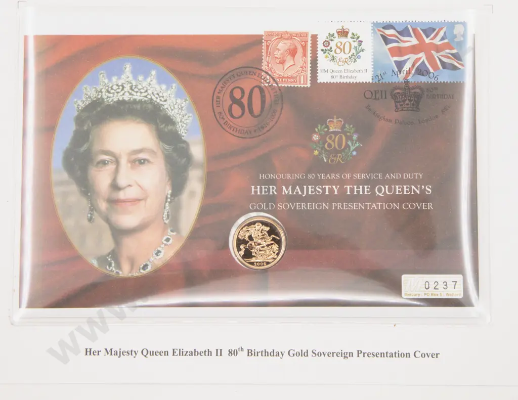 2006 EIIR 80th Birthday Gold Proof Sovereign Presentation Cover Ltd Ed 237/450 Image 1++